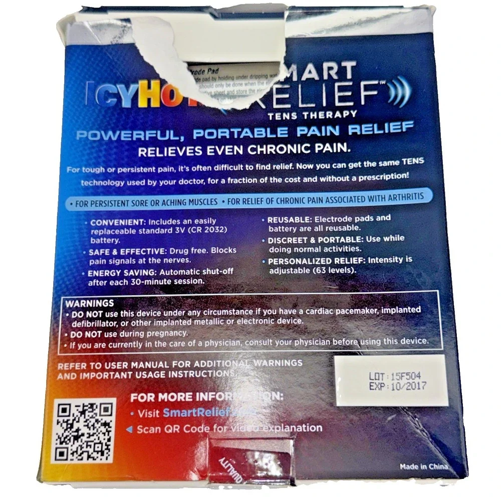 Icy Hot Smart Relief TENS Knee Shoulder Refill Pads 2 Electrodes NOS Discontinue